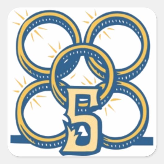 五つの金ゴールドリングや輪! スクエアシール (正面)