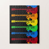 五つの電カラフル気ギター  ジグソーパズル (縦)