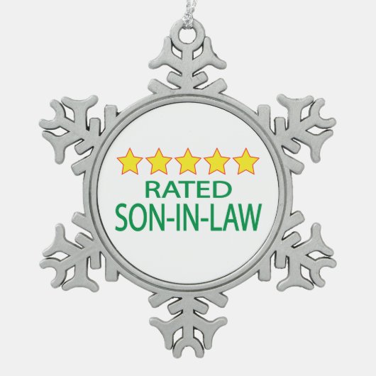 五つ星の義理 スノーフレークピューターオーナメント (正面)