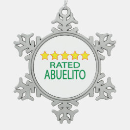 五つ星アブエレット スノーフレークピューターオーナメント