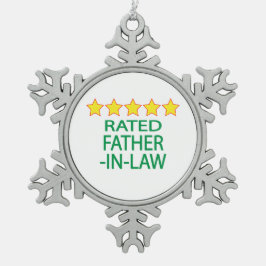 五つ星義父 スノーフレークピューターオーナメント