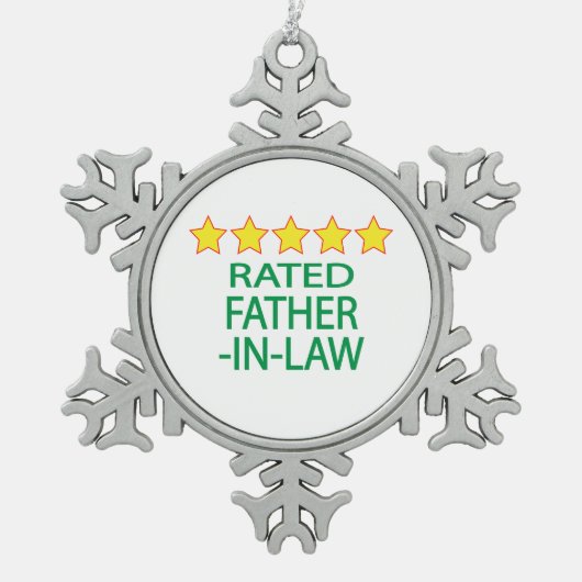 五つ星義父 スノーフレークピューターオーナメント (正面)