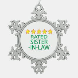 五つ星 スノーフレークピューターオーナメント