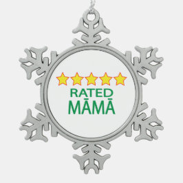 五つ星 スノーフレークピューターオーナメント