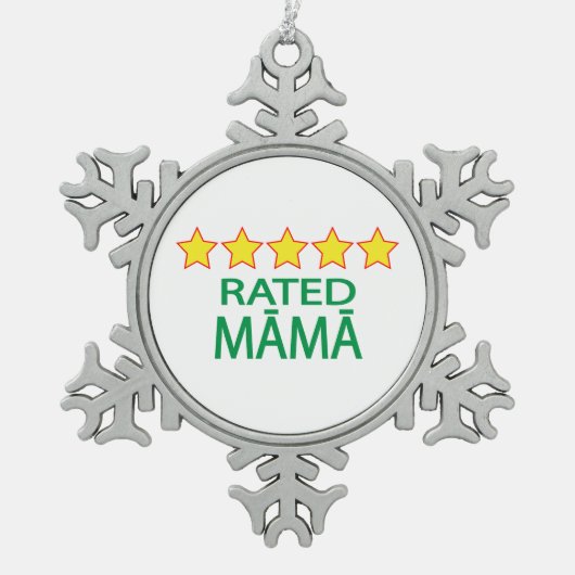 五つ星 スノーフレークピューターオーナメント (正面)