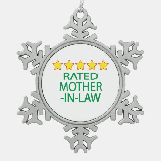 五つ星 スノーフレークピューターオーナメント (正面)