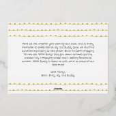 五はっきりした写モダンのメリークリスマス金ゴールド 箔シーズンカード (裏面)