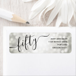 五エレガント分銀灯50誕生日 ラベル