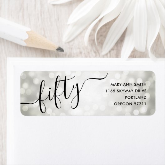 五エレガント分銀灯50誕生日 ラベル (インサイチュ)