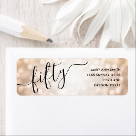 五エレガント十バラ金ゴールド灯50誕生日 ラベル