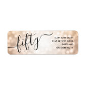 五エレガント十バラ金ゴールド灯50誕生日 ラベル (正面)