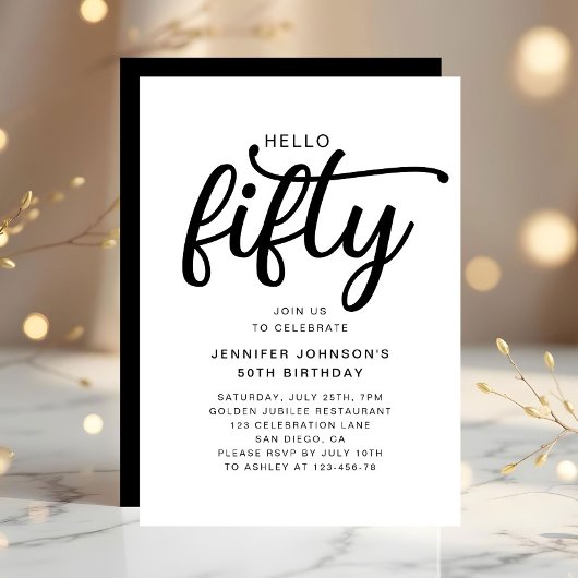 五エレガント十誕生日 招待状