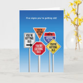 五シンボルや象徴あなたは年老いたおもしろい誕生日 カード (黄色い花)