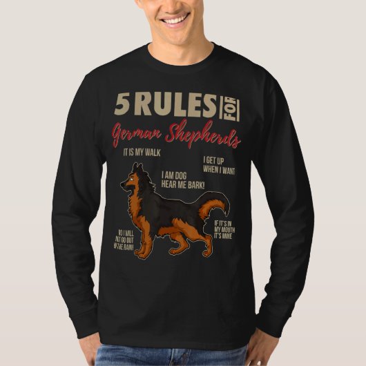 五ジャーマンシェパード犬のオーナー Tシャツ (正面)