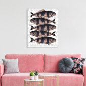 五ストライプの魚 キャンバスプリント (インサイチュ (リビング))