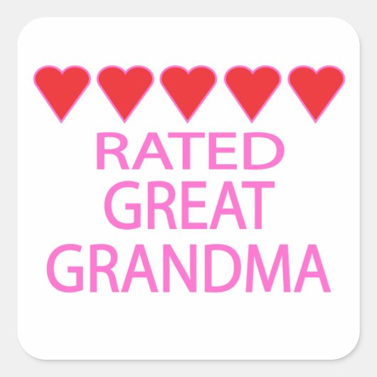 五ハート素晴らしおばあちゃん スクエアシール (正面)