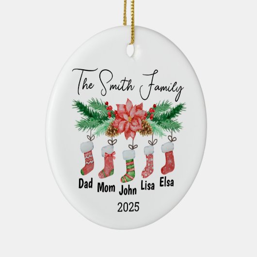 五パーソナライズされたつのオーナメント、家族の贈り物の家族 セラミックオーナメント (右)