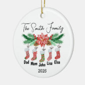 五パーソナライズされたつのオーナメント、家族の贈り物の家族 セラミックオーナメント (左)