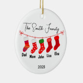 五パーソナライズされたつのオーナメント、家族の贈り物の家族 セラミックオーナメント (右)