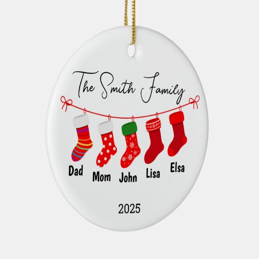 五パーソナライズされたつのオーナメント、家族の贈り物の家族 セラミックオーナメント (右)