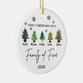 五パーソナライズされたつのオーナメント、家族の贈り物の家族 セラミックオーナメント (右)
