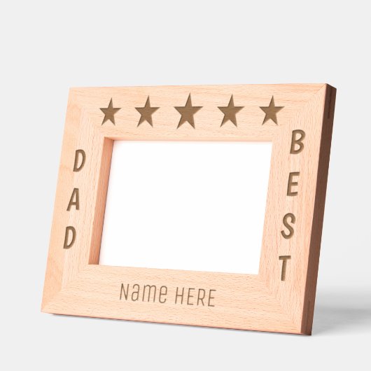 五パーソナライズされたつ星最高のパパ レーザー彫刻フレーム (左)