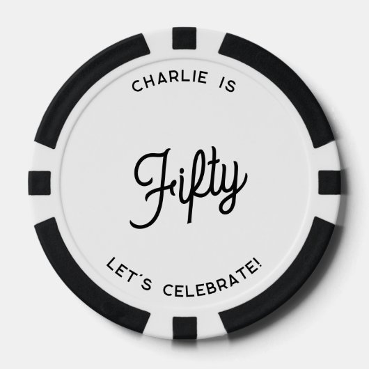 五パーソナライズされた十五十五十十誕生日 ポーカーチップ (正面)