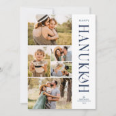 五モダンエレガント枚コラージュHanukkah シーズンカード (正面)