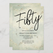 五モダン十エレガント誕生日招待状 招待状 (正面/裏面)