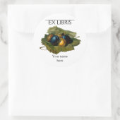 五ヴィンテージ絵画プラム蔵書票 ラウンドシール (バッグ)