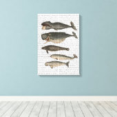 五ヴィンテージ鯨 キャンバスプリント (インサイチュ (ウッドフロア))