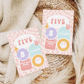 五人は生き生きとしている | ガールズ5thレトロスケーター誕生日 招待状