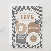 五人は生き生きとしている | ボーイズ5thレトロスケーターパーティー 招待状 (正面)