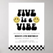 五人は生き生きとしている | Boys 5th誕生日ウェルカムサイン ポスター (正面)