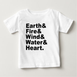 五元素 土 火 風 水 心 ベビーTシャツ