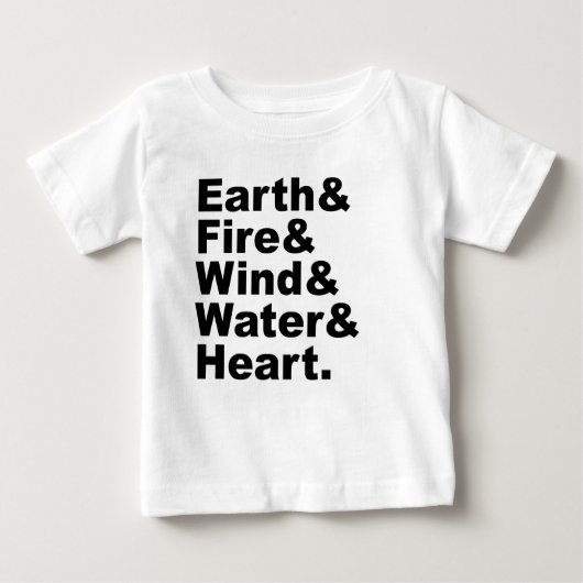 五元素 | 土 火 風 水 心 ベビーTシャツ (正面)