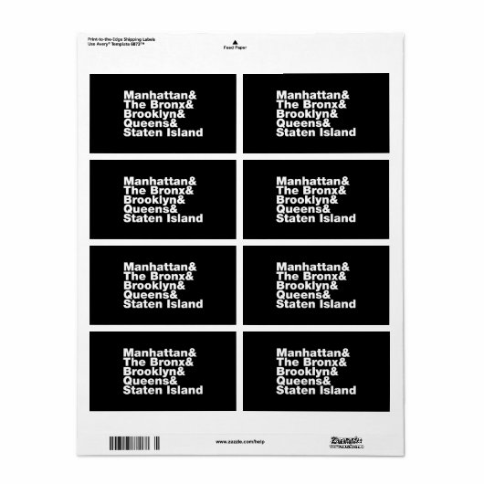 五区～ニューヨーク ラベル (フルシート)