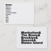 五区～ニューヨーク 名刺 (正面/裏面)