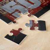 五十プレート一組合旗免許プレート芸術 ジグソーパズル (側面)