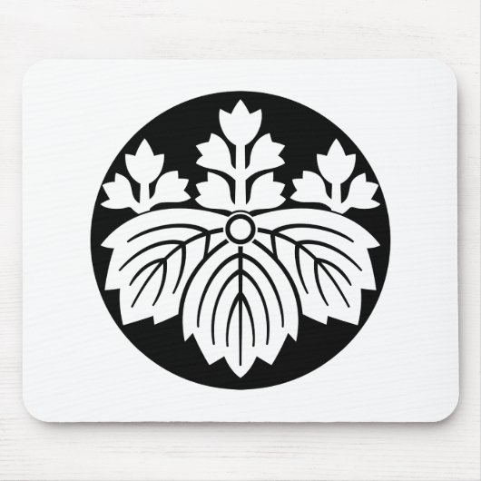 五十三輪の菘の餅の上の葉 マウスパッド (正面)