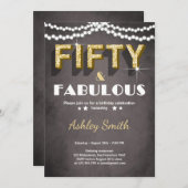 五十五と素晴らしい誕生日招待状金ゴールド 招待状 (正面/裏面)