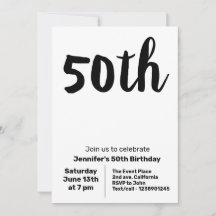 五十五〇番目の誕生日シンプルパーティの招待状
