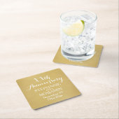 五十周年結婚等パーソナライズされた スクエアペーパーコースター (インサイチュ)