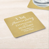 五十周年結婚等パーソナライズされた スクエアペーパーコースター (アングル)