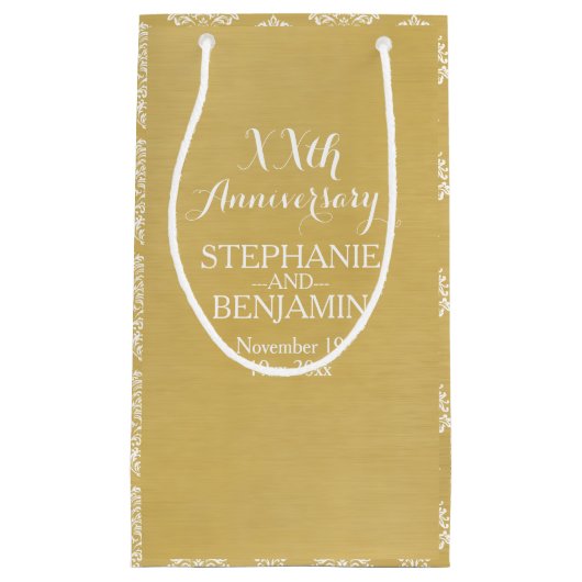 五十周年結婚等パーソナライズされた スモールペーパーバッグ (正面)