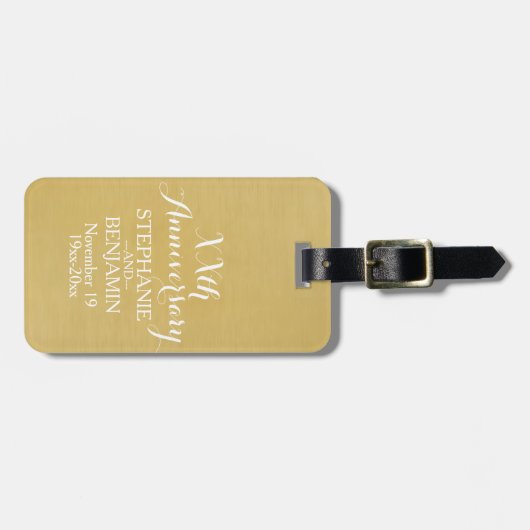 五十周年結婚等パーソナライズされた ラゲッジタグ (正面横)
