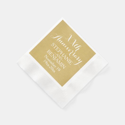 五十周年結婚等パーソナライズされた 縁ありカクテルナプキン (角)