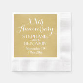 五十周年結婚等パーソナライズされた 縁ありカクテルナプキン (正面)