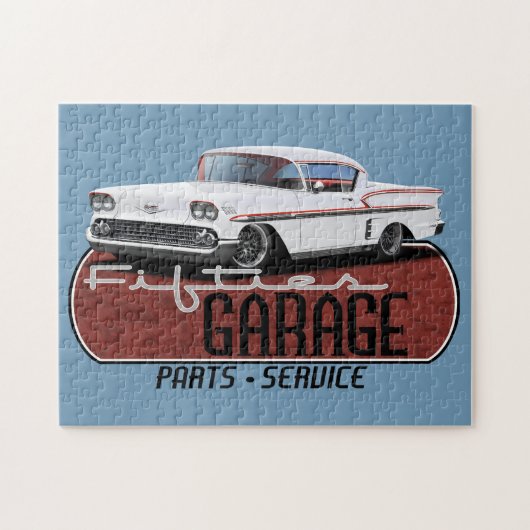 五十年代のガレージ ジグソーパズル (横)