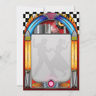 五十年代のパーティの招待状、50年代の石nロール ノートカード